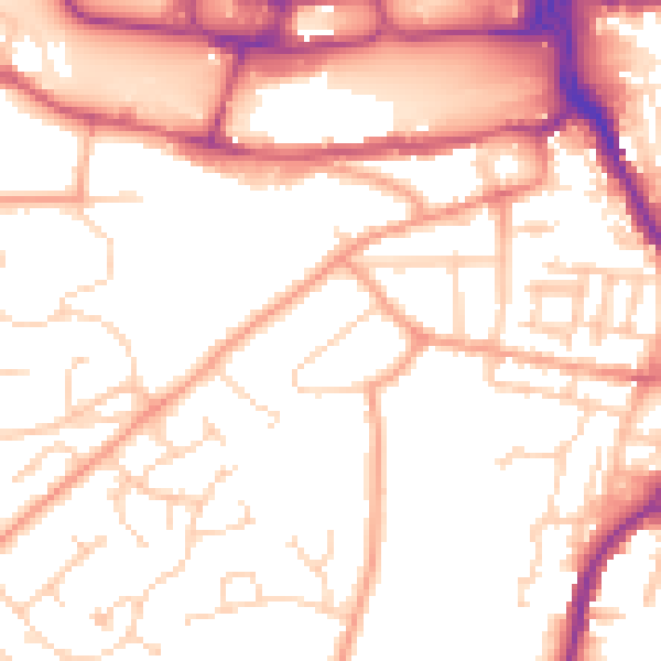 Daytime road noise heatmap for IP2 8NP