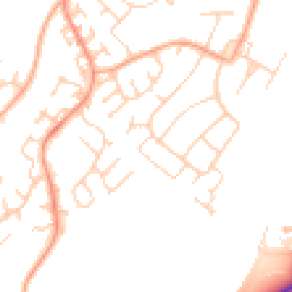 Daytime road noise heatmap for IP2 8QL