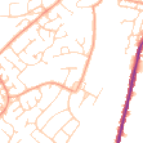 Daytime road noise heatmap for IP2 8RG
