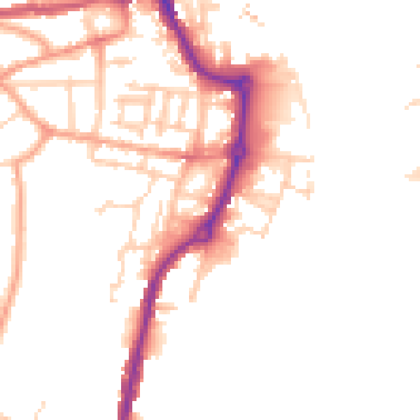 Daytime road noise heatmap for IP2 8RU