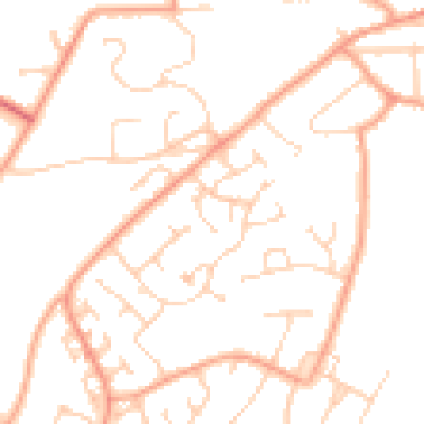 Daytime road noise heatmap for IP2 9AY