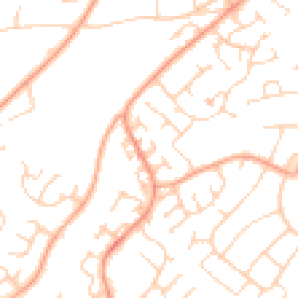 Daytime road noise heatmap for IP2 9BG