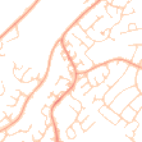 Daytime road noise heatmap for IP2 9BQ