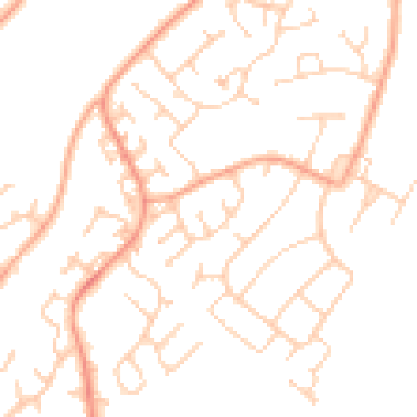 Daytime road noise heatmap for IP2 9BX