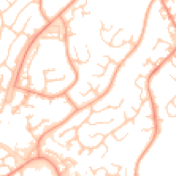 Daytime road noise heatmap for IP2 9EJ