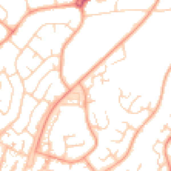 Daytime road noise heatmap for IP2 9EP