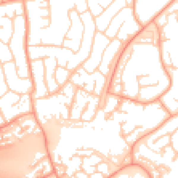 Daytime road noise heatmap for IP2 9JN