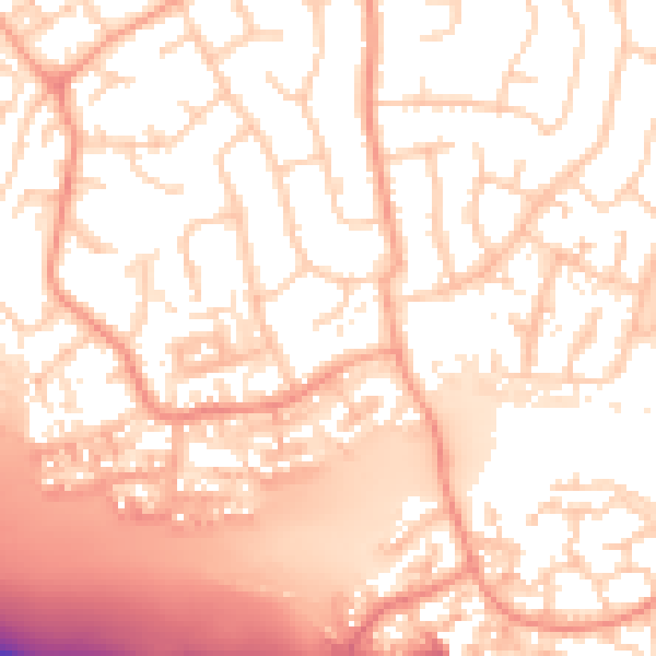 Daytime road noise heatmap for IP2 9QX