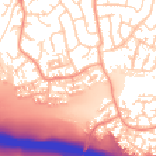 Daytime road noise heatmap for IP2 9RJ