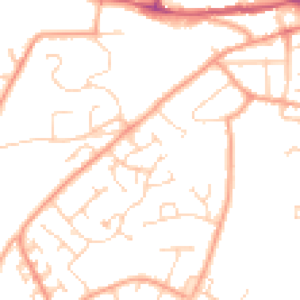 Daytime road noise heatmap for IP2 9SH