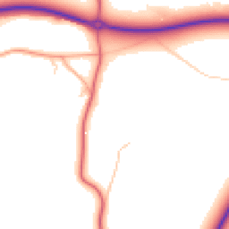 Daytime road noise heatmap for IP21 4AF