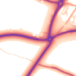 Daytime road noise heatmap for IP21 4AJ