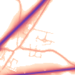 Daytime road noise heatmap for IP21 4DF