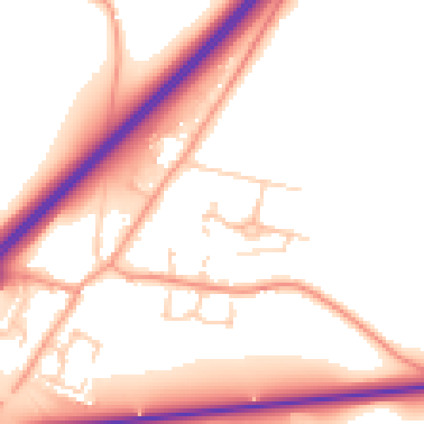 Daytime road noise heatmap for IP21 4DF