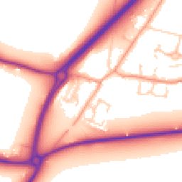 Daytime road noise heatmap for IP21 4DP