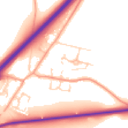 Daytime road noise heatmap for IP21 4DQ