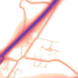 Daytime road noise heatmap for IP21 4DZ