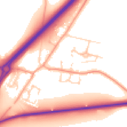 Daytime road noise heatmap for IP21 4GA