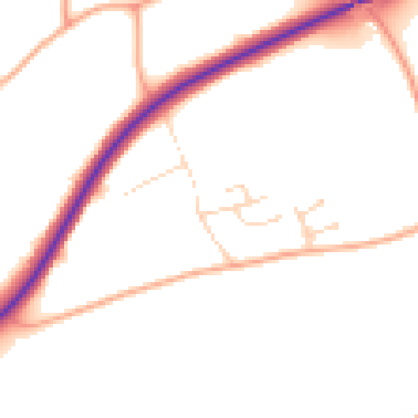 Daytime road noise heatmap for IP21 4JJ
