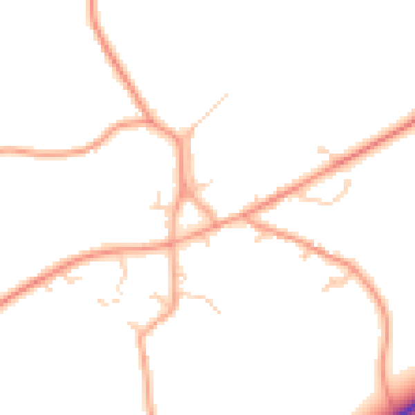Daytime road noise heatmap for IP22 1AH