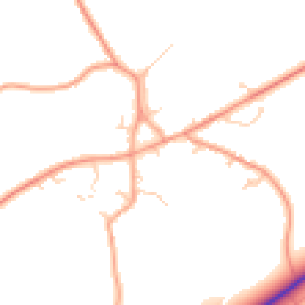 Daytime road noise heatmap for IP22 1AN
