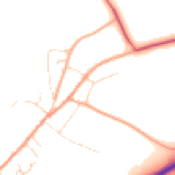 Daytime road noise heatmap for IP22 1BH