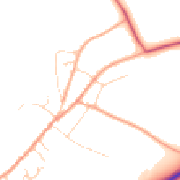 Daytime road noise heatmap for IP22 1BL