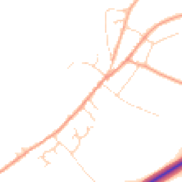 Daytime road noise heatmap for IP22 1BN