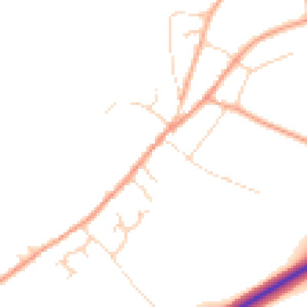 Daytime road noise heatmap for IP22 1BP