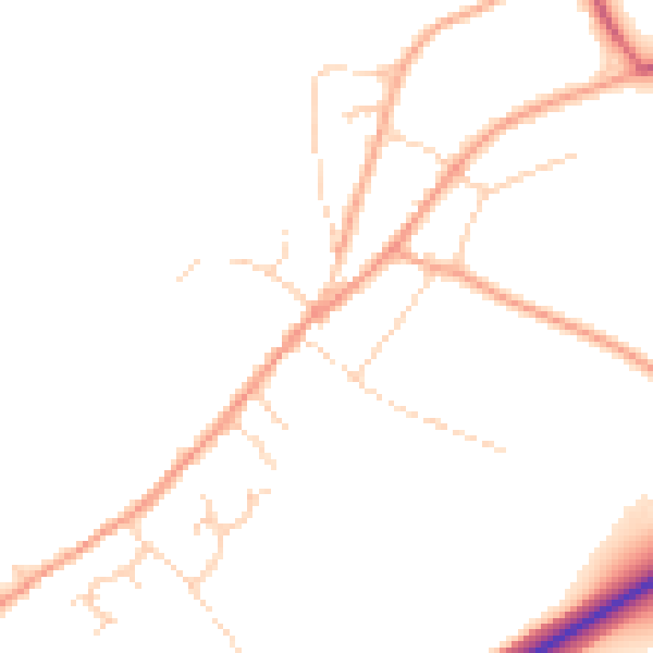 Daytime road noise heatmap for IP22 1BS