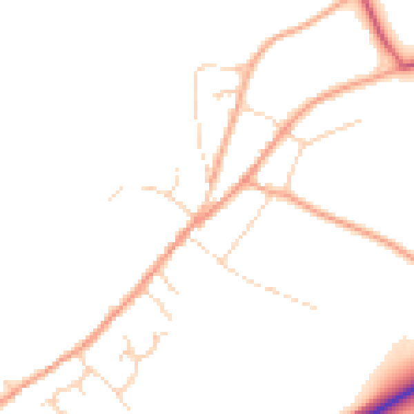 Daytime road noise heatmap for IP22 1BT