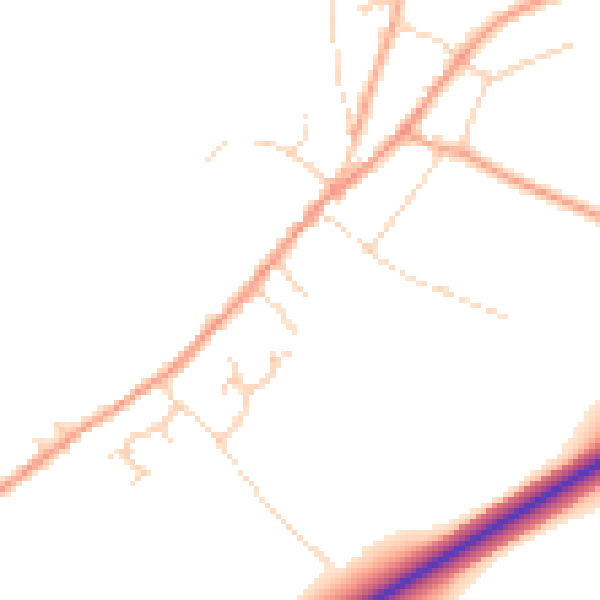 Daytime road noise heatmap for IP22 1BW