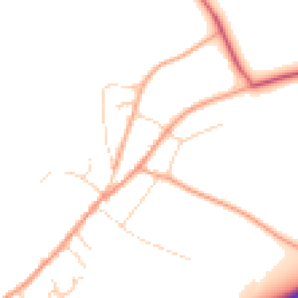 Daytime road noise heatmap for IP22 1BX