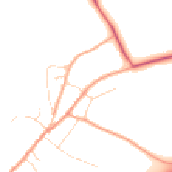 Daytime road noise heatmap for IP22 1BZ