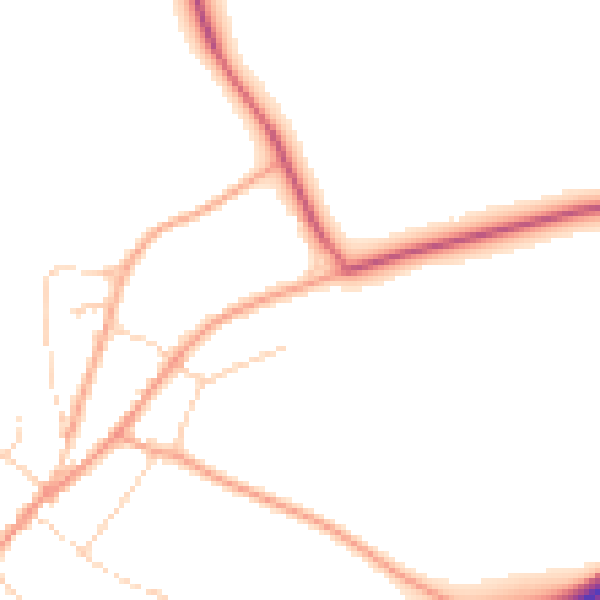 Daytime road noise heatmap for IP22 1DE