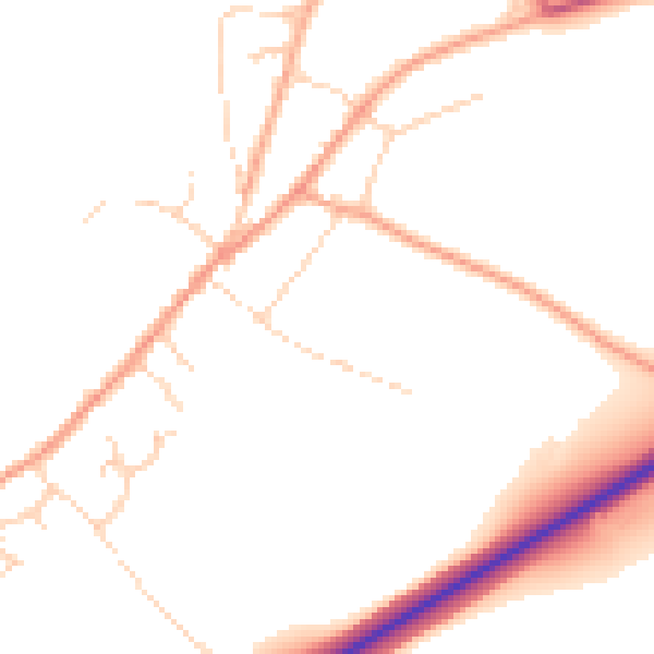 Daytime road noise heatmap for IP22 1DF