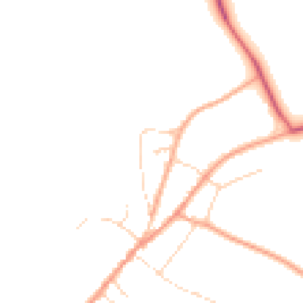 Daytime road noise heatmap for IP22 1DG