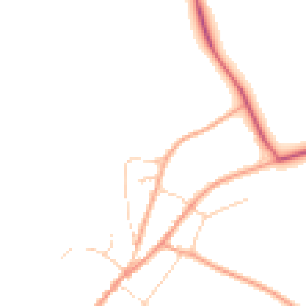 Daytime road noise heatmap for IP22 1DJ