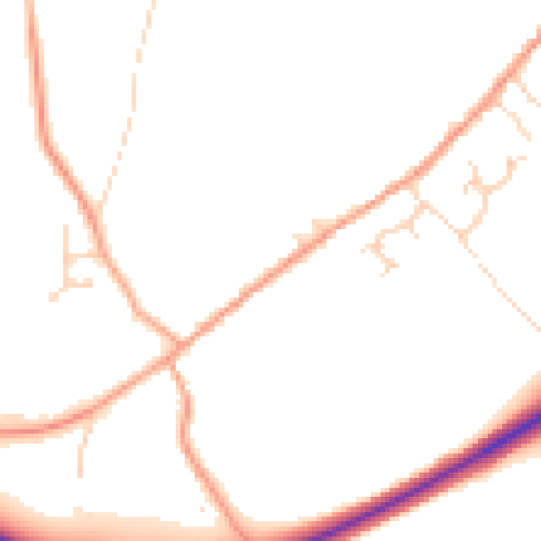 Daytime road noise heatmap for IP22 1EG