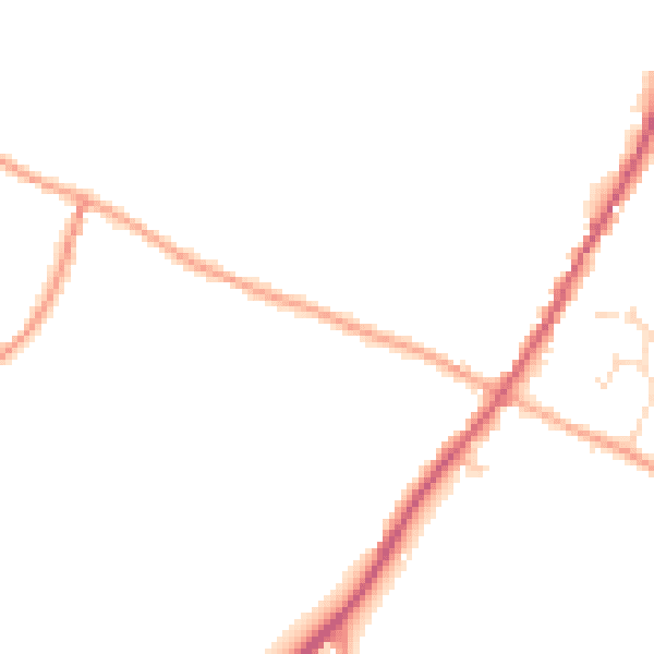 Daytime road noise heatmap for IP22 2QZ