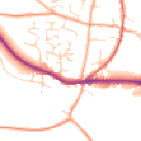Daytime road noise heatmap for IP22 4BS