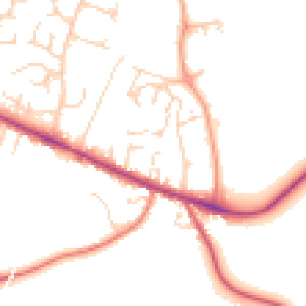 Daytime road noise heatmap for IP22 4GB