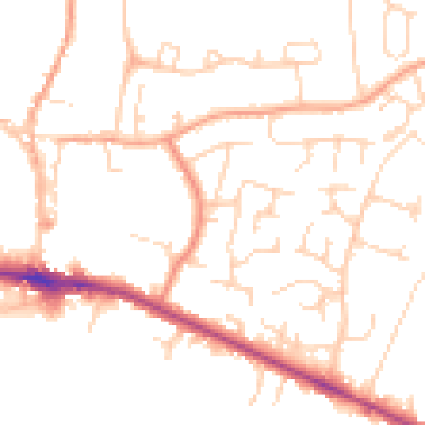 Daytime road noise heatmap for IP22 4PR