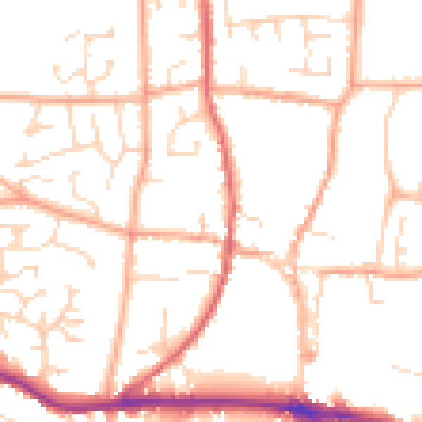 Daytime road noise heatmap for IP22 4QW