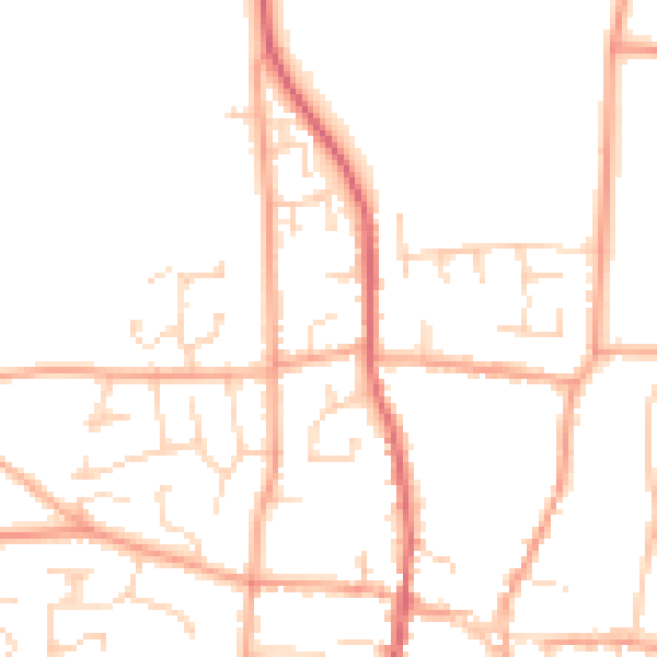 Daytime road noise heatmap for IP22 4QZ