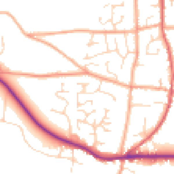 Daytime road noise heatmap for IP22 4YJ
