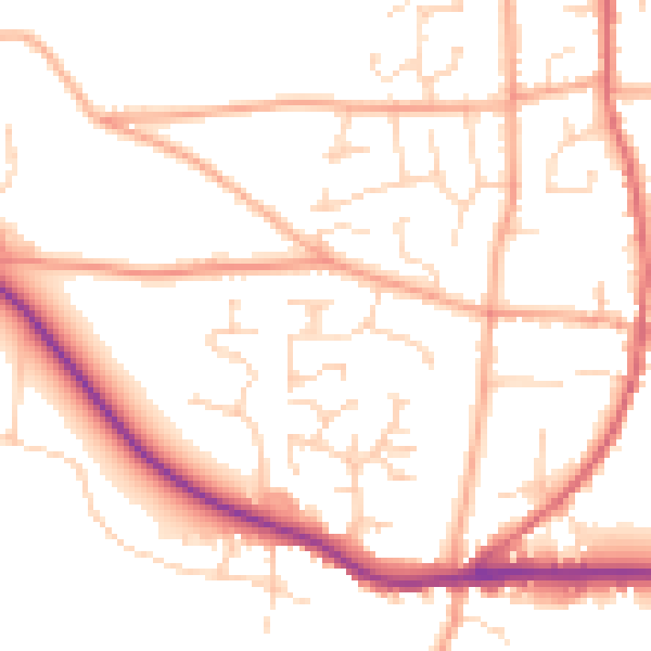 Daytime road noise heatmap for IP22 4YW
