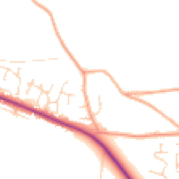 Daytime road noise heatmap for IP22 5QS