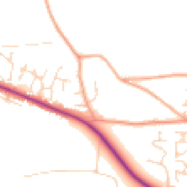 Daytime road noise heatmap for IP22 5QY