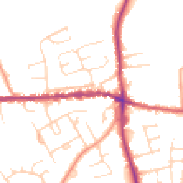 Daytime road noise heatmap for IP25 6AE